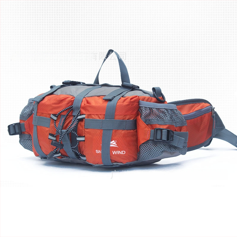 Pojasna torba za otvorene aktivnosti s velikim kapacitetom, višenamjenska torba za planinarenje i crossbody — najlon, prozračna i otporna na habanje, Snow Wind, unisex, za outdoor sportove