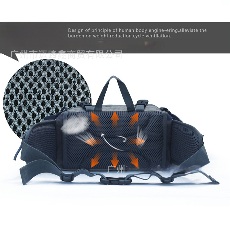 Pojasna torba za otvorene aktivnosti s velikim kapacitetom, višenamjenska torba za planinarenje i crossbody — najlon, prozračna i otporna na habanje, Snow Wind, unisex, za outdoor sportove