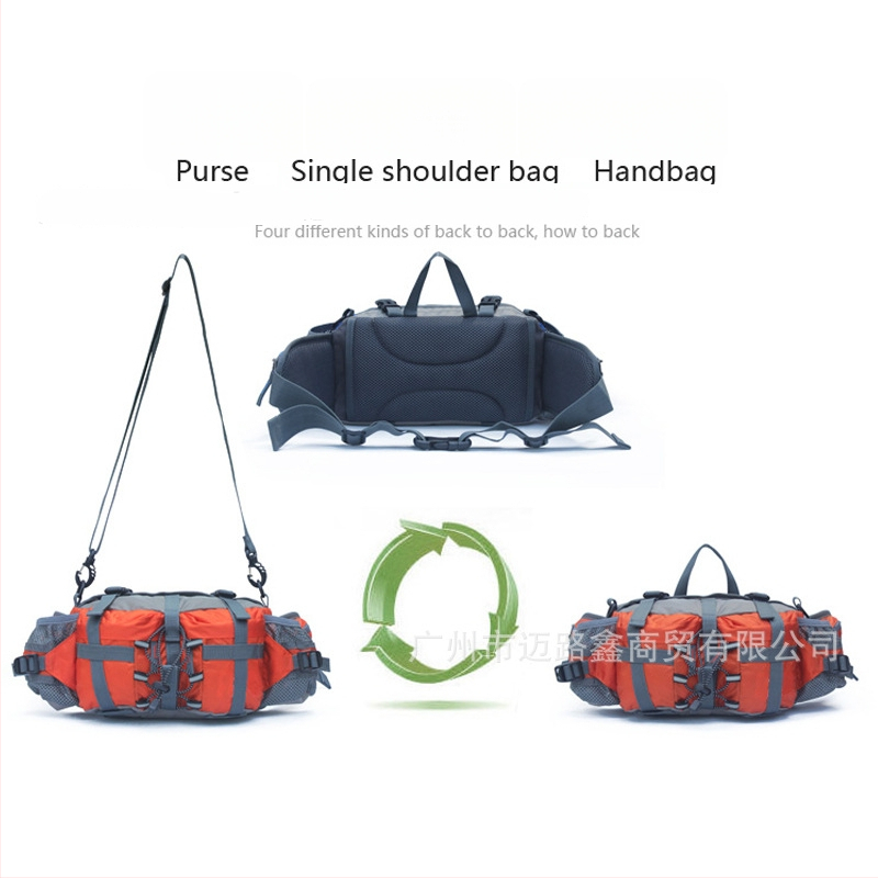 Pojasna torba za otvorene aktivnosti s velikim kapacitetom, višenamjenska torba za planinarenje i crossbody — najlon, prozračna i otporna na habanje, Snow Wind, unisex, za outdoor sportove
