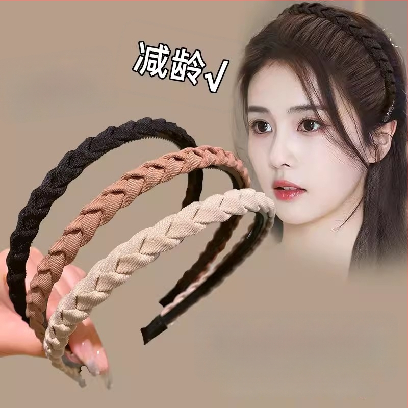 Лента за глава от плат за измиване на лице, ръчна изработка, антиплъзгаща се с зъбци, за жени