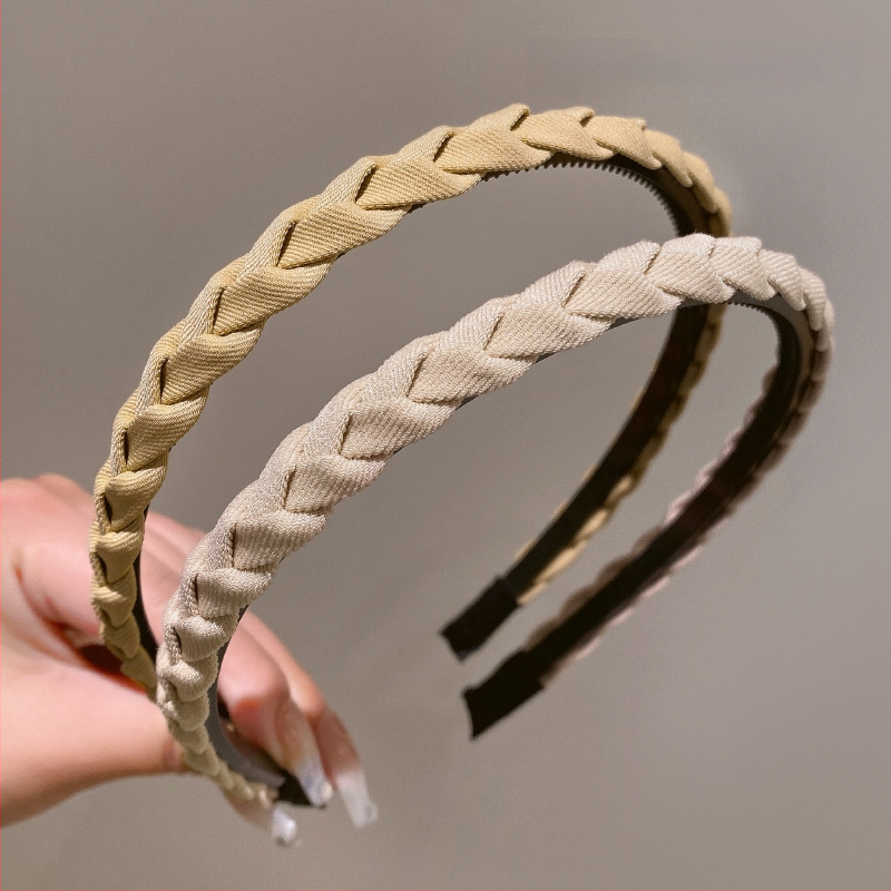 Лента за глава от плат за измиване на лице, ръчна изработка, антиплъзгаща се с зъбци, за жени