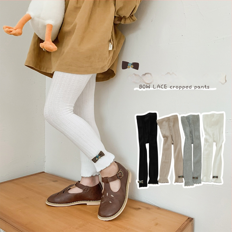 Κοριτσίστικα κολάν, 80% βαμβάκι, υψηλή μέση, μήκος αστραγάλου, για ηλικίες 3–8, άνοιξη-φθινόπωρο