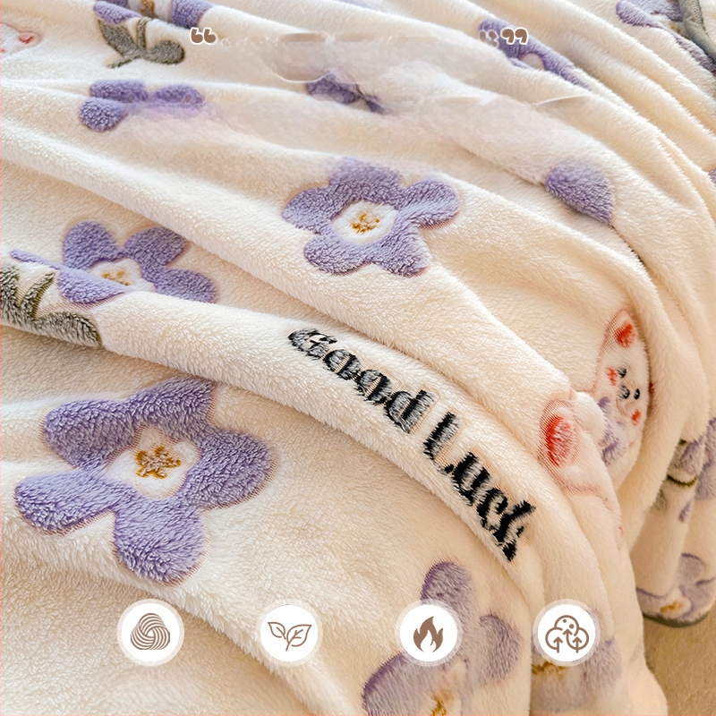 Pătură din velur laptos cu model de fulgi de zăpadă, 500–800 g, fibre chimice, stil desene animate, primăvară–toamnă