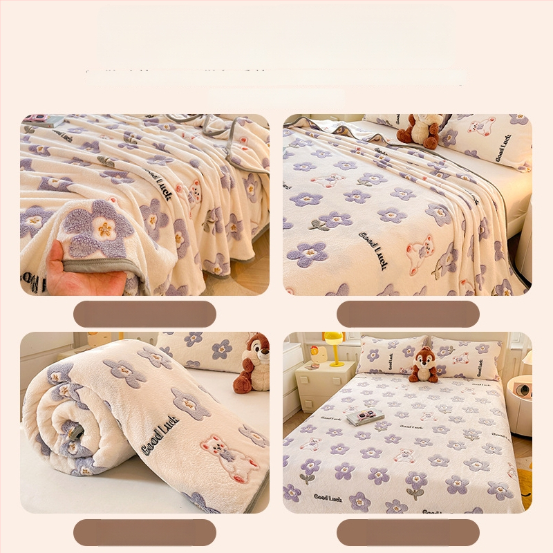 Pătură din velur laptos cu model de fulgi de zăpadă, 500–800 g, fibre chimice, stil desene animate, primăvară–toamnă