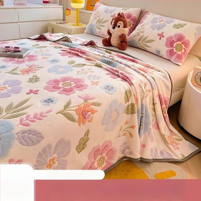 Pătură din velur laptos cu model de fulgi de zăpadă, 500–800 g, fibre chimice, stil desene animate, primăvară–toamnă