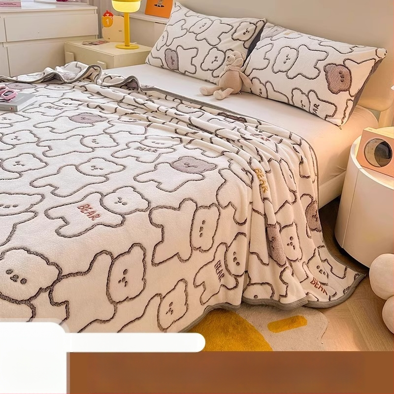 Pătură din velur laptos cu model de fulgi de zăpadă, 500–800 g, fibre chimice, stil desene animate, primăvară–toamnă