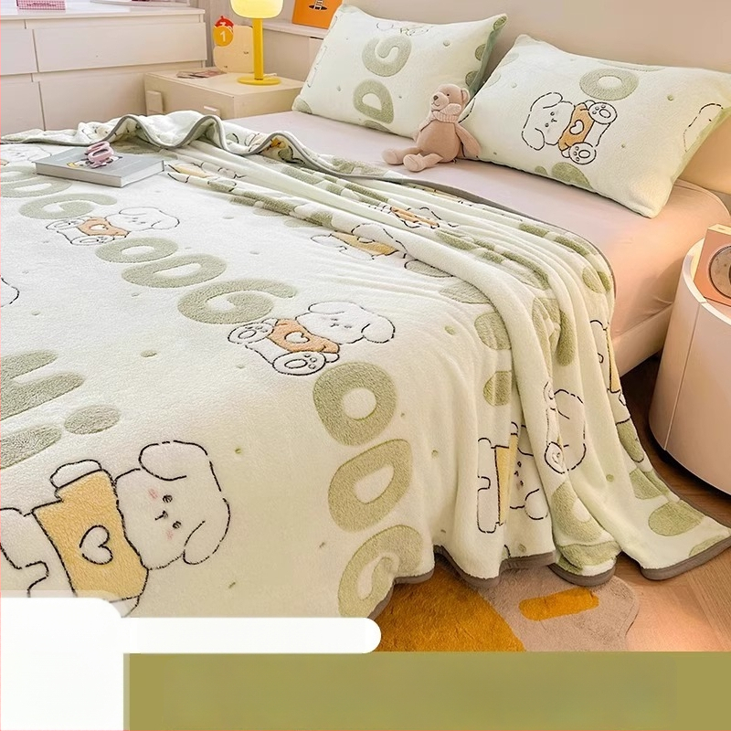 Pătură din velur laptos cu model de fulgi de zăpadă, 500–800 g, fibre chimice, stil desene animate, primăvară–toamnă