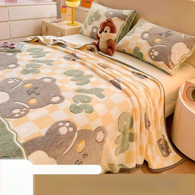 Pătură din velur laptos cu model de fulgi de zăpadă, 500–800 g, fibre chimice, stil desene animate, primăvară–toamnă