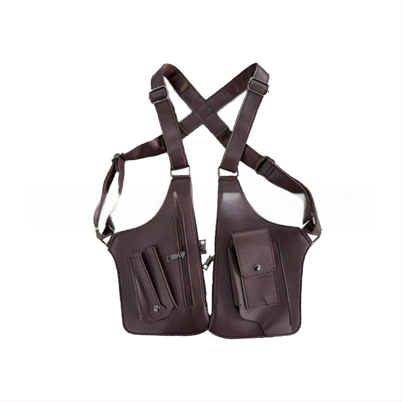 Ανδρική τσάντα θώρακα σε στυλ αστικής απλότητας, PVC υλικό, ultra-light, επένδυση πολυεστέρα