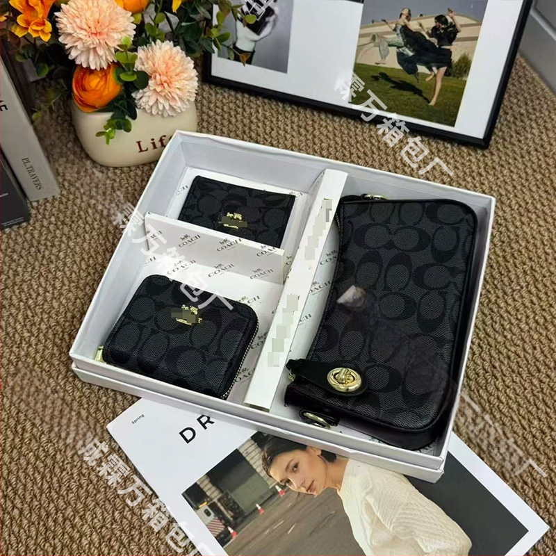PU materijala trodjelni set pojasnih torbica, gradski minimalistički stil, novčanik s 1 preklopom, podstava od poliestera, vodootporan