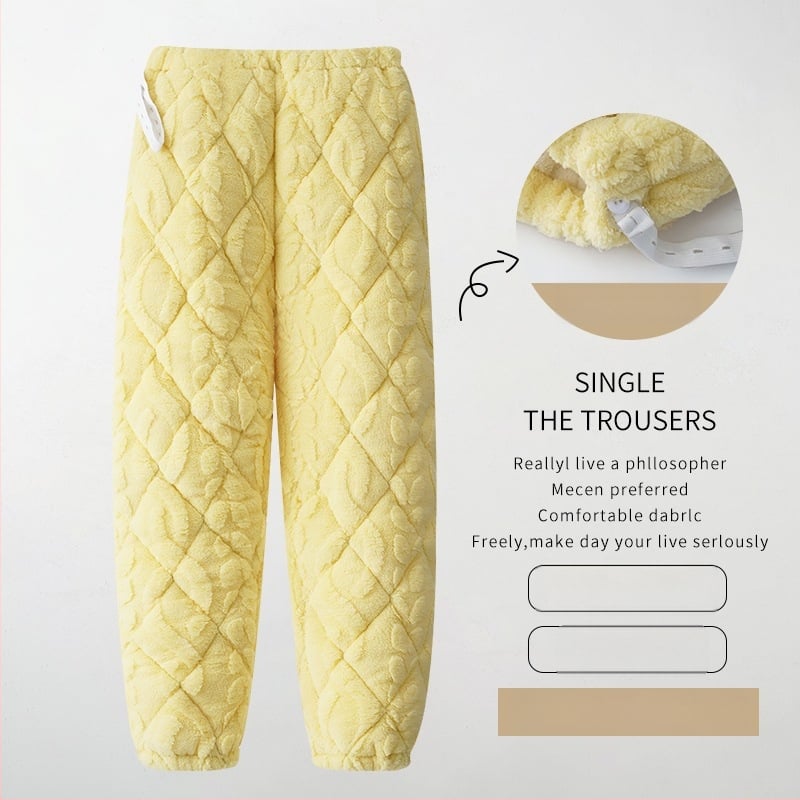 Παντελόνια ύπνου εγκύων με επένδυση από τρία στρώματα βαμβακιού, εξαιρετικά παχιά, μακριά, με αέρινο βαμβάκι, ζεστά για τον χειμώνα