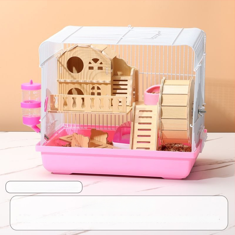 Klietka pre hamsterov – luxusný malý domček, plastová, bezpečná na hryzanie, základný set