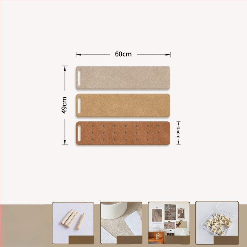 Filc falitábla akasztókkal és parafa táblával — 2 rész, geometriai mintázat, 3D dekoratív falikép