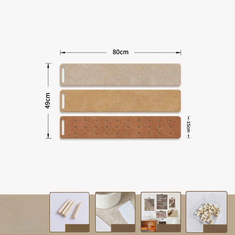 Filc falitábla akasztókkal és parafa táblával — 2 rész, geometriai mintázat, 3D dekoratív falikép