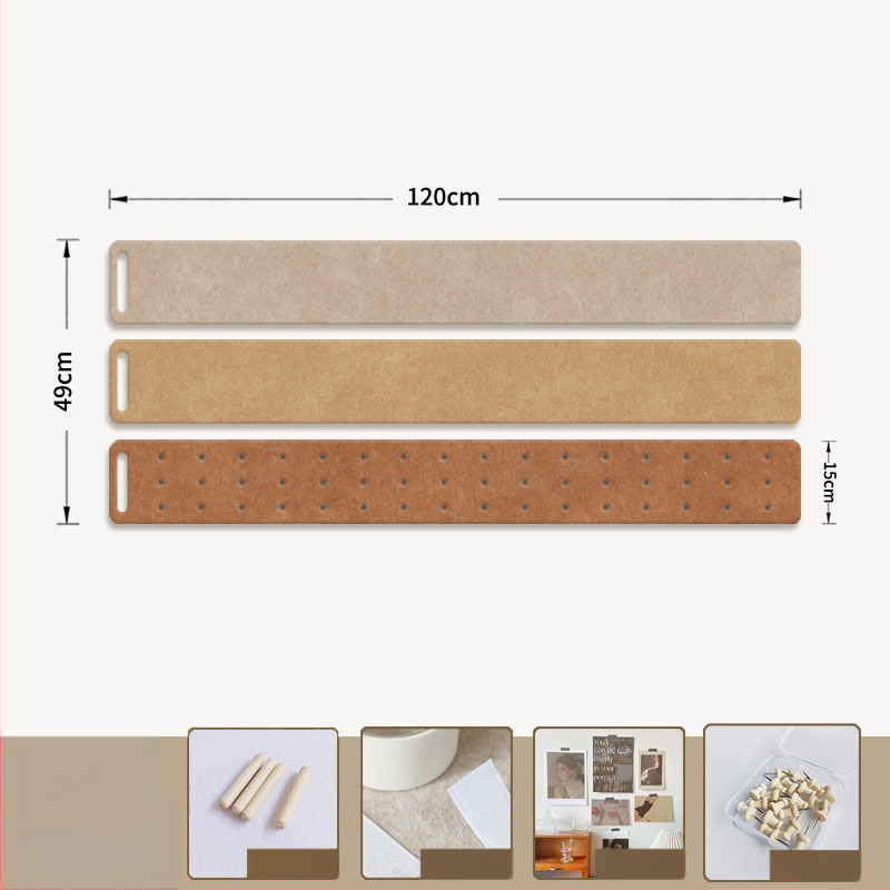 Filc falitábla akasztókkal és parafa táblával — 2 rész, geometriai mintázat, 3D dekoratív falikép