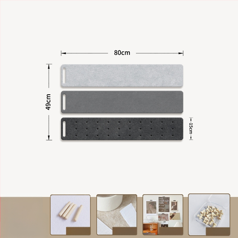 Filc falitábla akasztókkal és parafa táblával — 2 rész, geometriai mintázat, 3D dekoratív falikép