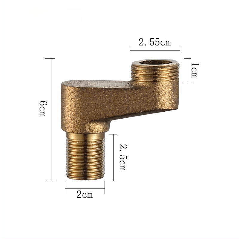 Sprchový kohút z nerezovej ocele so zmeniteľným priemerom a ohnutým uhlovým adaptérom pre kúpeľňu