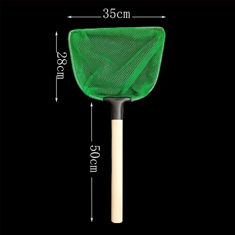 Vasból készült akváriumi háló tömörfa nyéllel