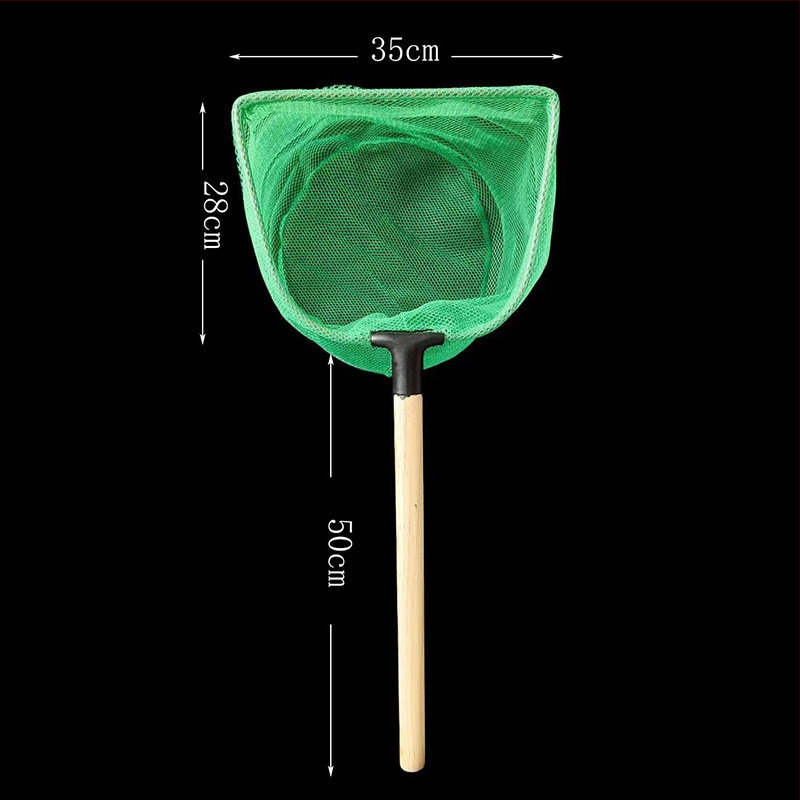 Vasból készült akváriumi háló tömörfa nyéllel