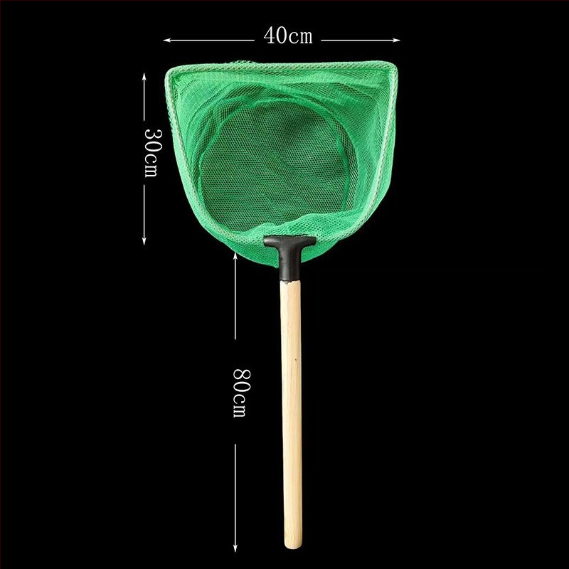 Vasból készült akváriumi háló tömörfa nyéllel