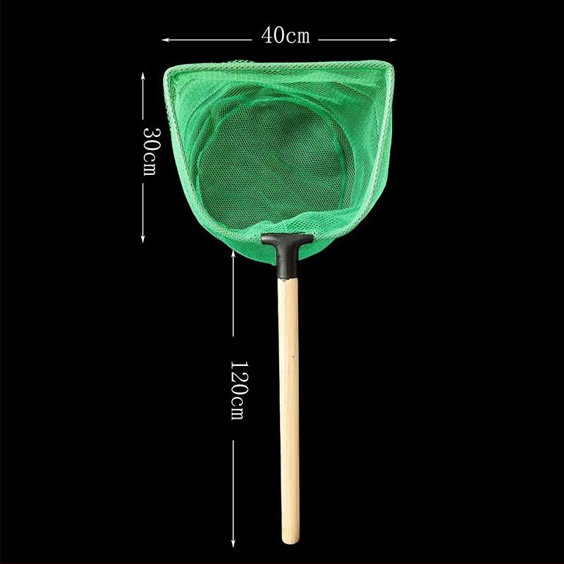 Vasból készült akváriumi háló tömörfa nyéllel