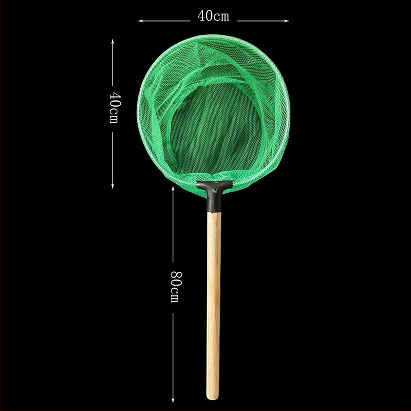 Vasból készült akváriumi háló tömörfa nyéllel