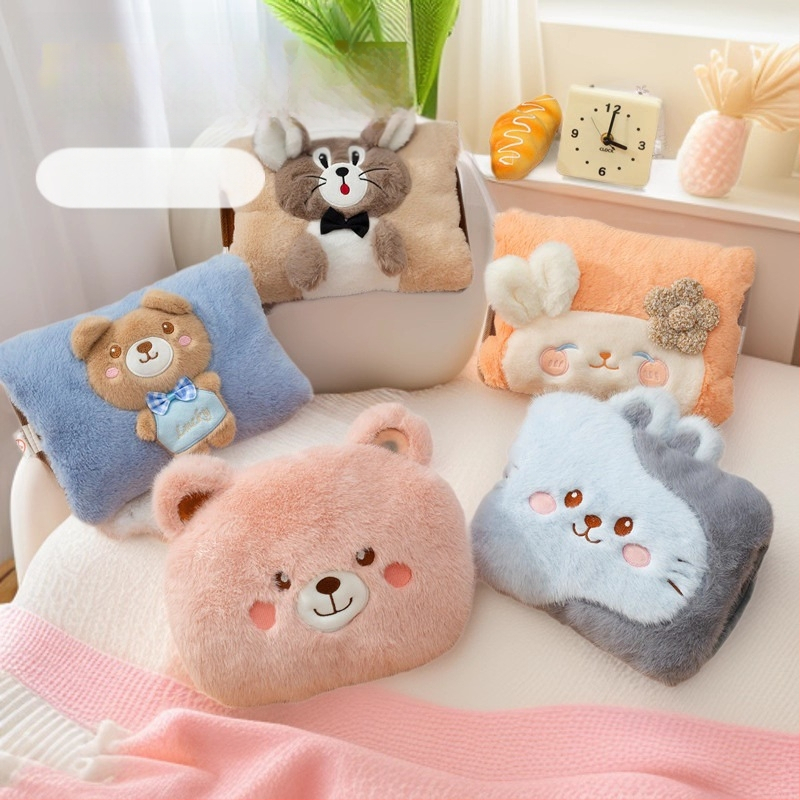 Recipient de apă fierbinte reîncărcabil cu design pluș caricatural (seria W) – 220V, 500W, încălzire prin încărcare, controlul temperaturii 65°C