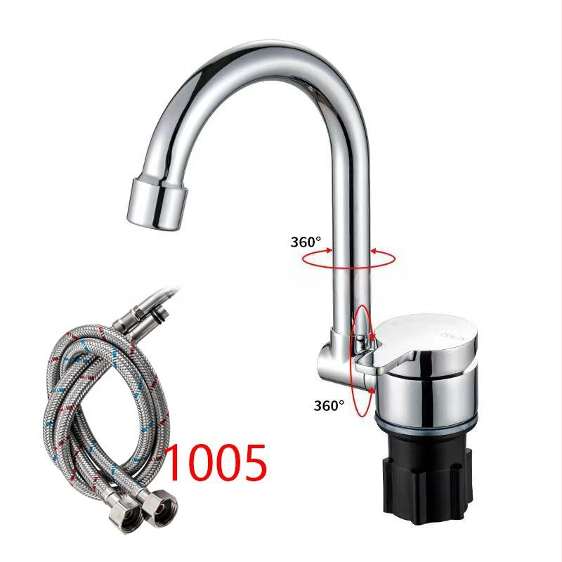 Skľopajúca kuchynská batéria s keramickým diskovým ventílom, meďové telo, nástenná zvislá montáž, 0–90°C, 0.6–1.0 MPa