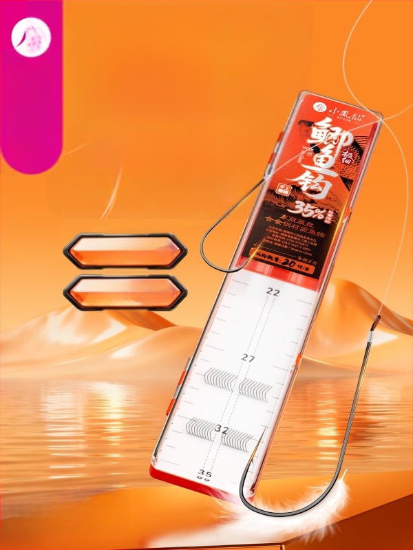 Little Fengxian Cârlig Dublu cu Linie Subțire pentru Pescuit în Râu, 20 Perechi în Cutie