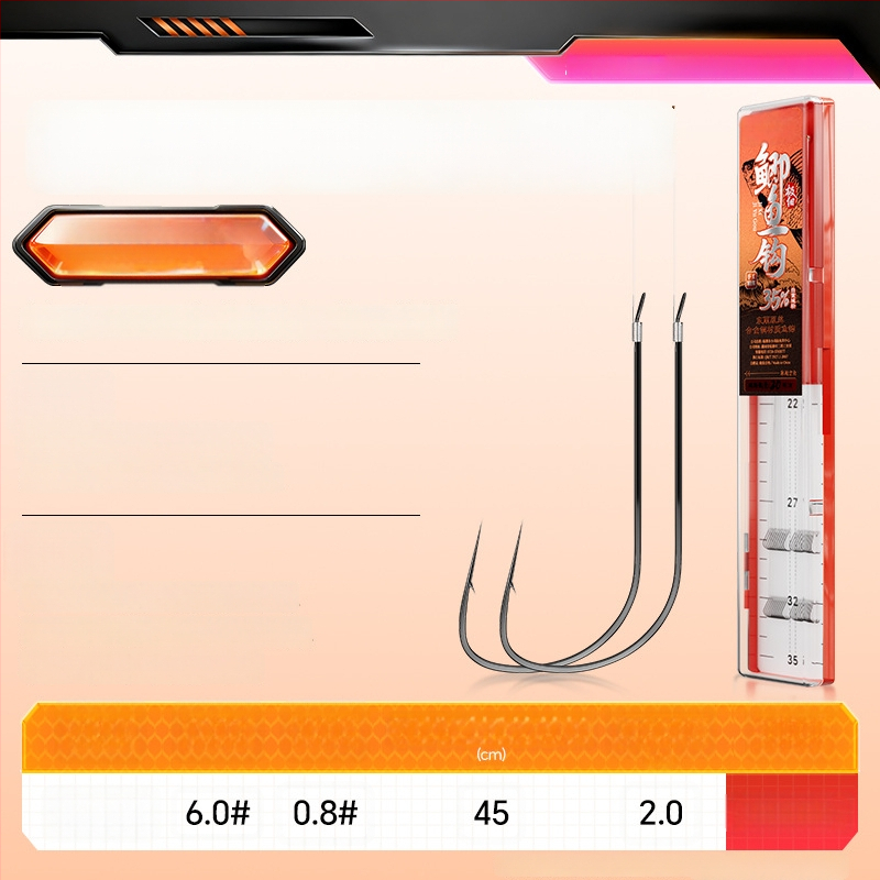 Little Fengxian Cârlig Dublu cu Linie Subțire pentru Pescuit în Râu, 20 Perechi în Cutie