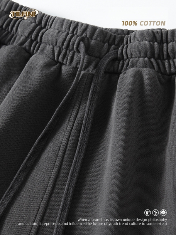 Ανδρικά και γυναικεία βαμβακερά σορτς με κορδόνι, χαλαρή γραμμή, μικροελαστικότητα, casual street style για καθημερινή χρήση