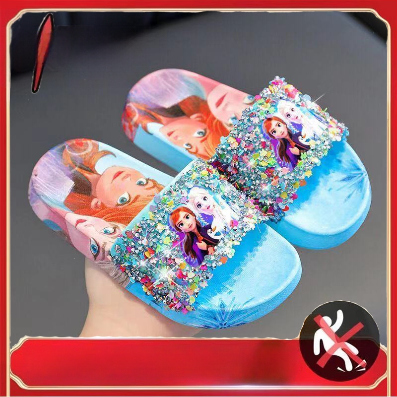 Детски флип-флопи в принцес стил, EVA горна част, EVA подметка, антихлъзгащи