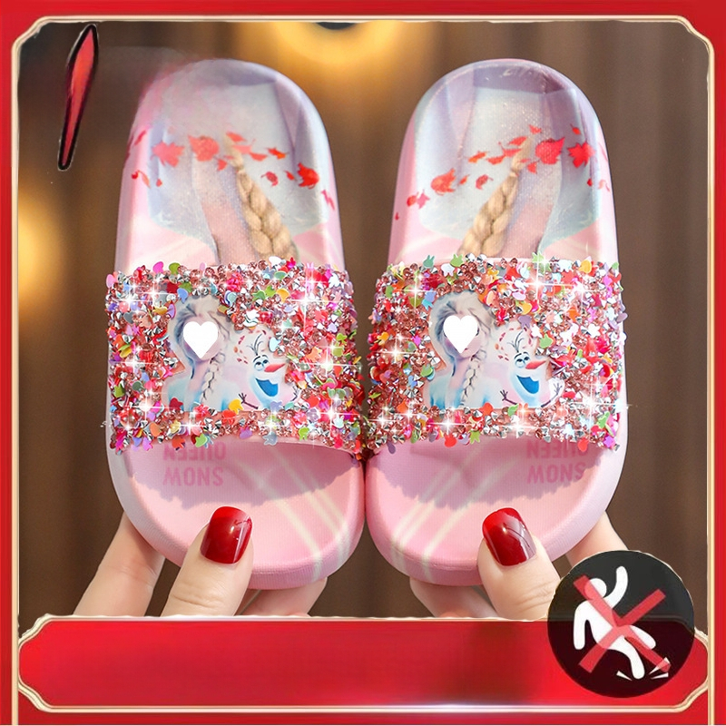 Детски флип-флопи в принцес стил, EVA горна част, EVA подметка, антихлъзгащи