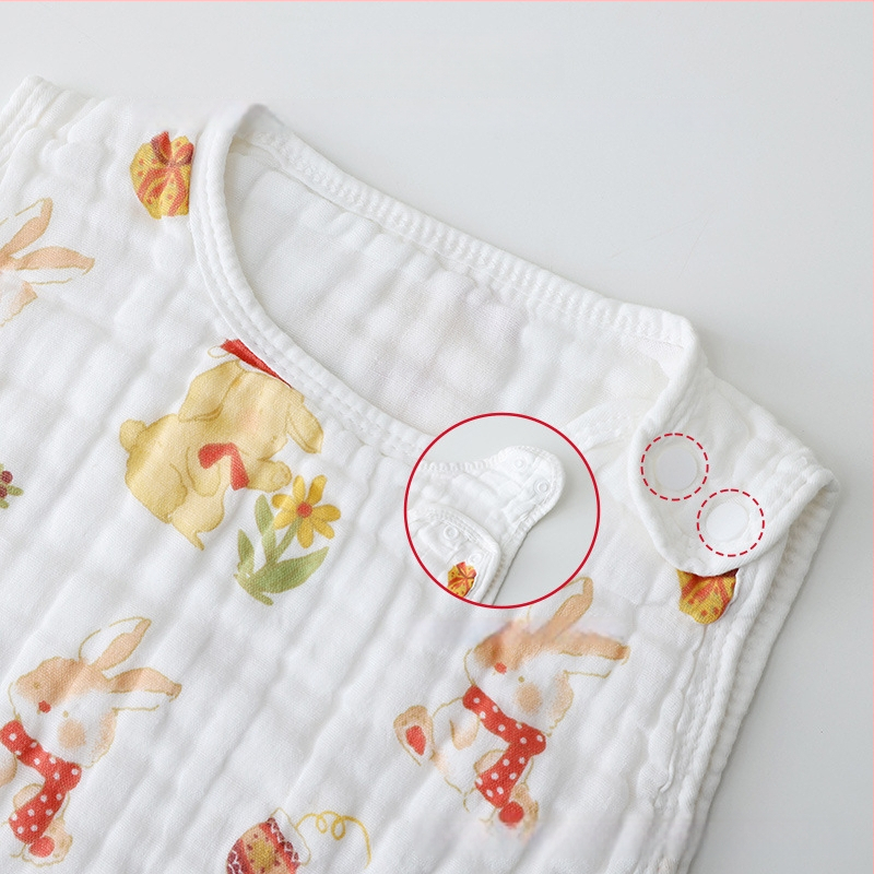 Sac de dormit pentru sugari vară, bumbac 100%, fără mâneci, umplutură din bumbac, design desene animate