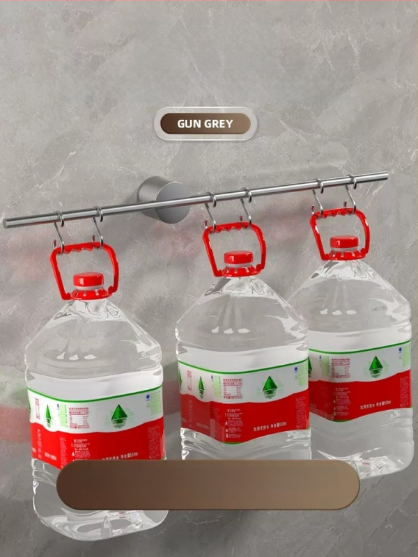 Falra szerelhető törölközőtartó, egypólusú, Space alumínium, spray-plasztik bevonat, teherbírás 10 kg, 1 szint