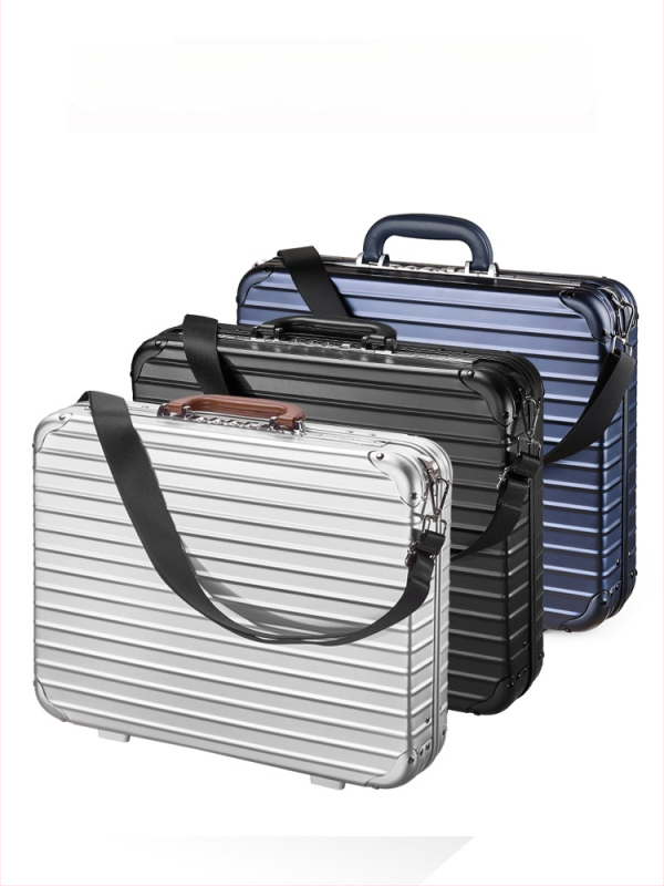 Casetă pentru documente de afaceri din metal, model cu dungi, căptușeală din poliester, impermeabil, anti-furt (stil: elită de afaceri)