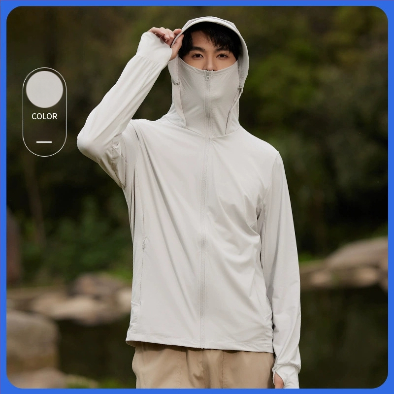 Îmbrăcăminte UV pentru femei din nailon Ice Silk - UPF50+, mâneci lungi, respirabilă, cu margine de pălărie, 80-90% nailon, <30% spandex, primăvara 2025