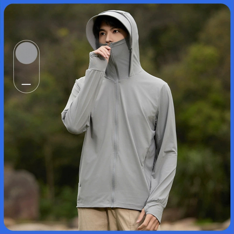 Îmbrăcăminte UV pentru femei din nailon Ice Silk - UPF50+, mâneci lungi, respirabilă, cu margine de pălărie, 80-90% nailon, <30% spandex, primăvara 2025