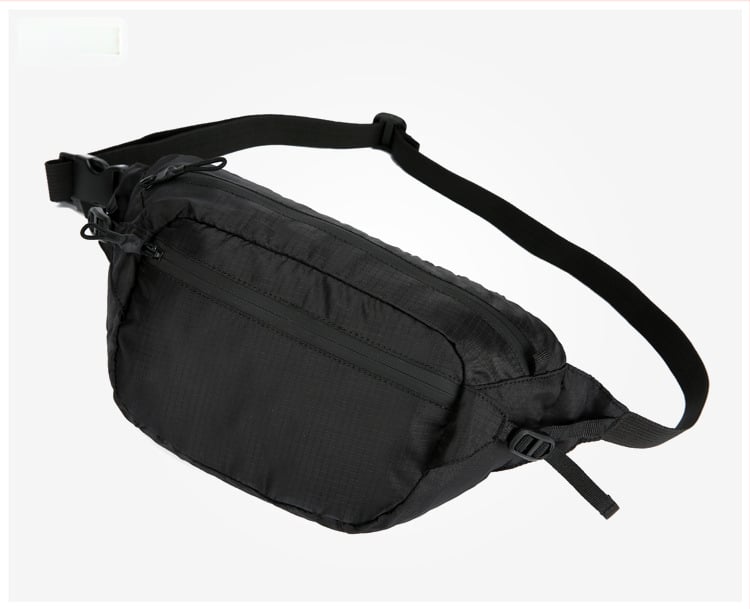 Férfi deréktáska, összecsukható szabadtéri használatra, nylon, vízálló, ultra könnyű, lopás elleni, bővíthető