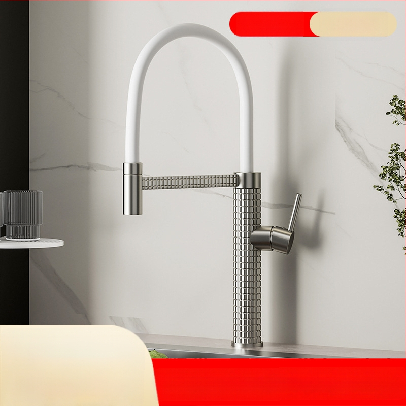 Meďový kuchynský mixér s vysúvacím otočným postrekovačom, keramický ventil s keramickým diskom, model CY005, vstupy G1/2, 3/8, 9/16, elektroplakovaný povrch