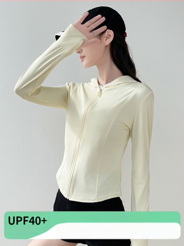 Sacou pentru femei din ice silk, protecție solară UPF40+, croială slim, lungime 50-65 cm, poliester 80-90% cu elastan