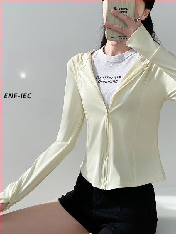 Sacou pentru femei din ice silk, protecție solară UPF40+, croială slim, lungime 50-65 cm, poliester 80-90% cu elastan