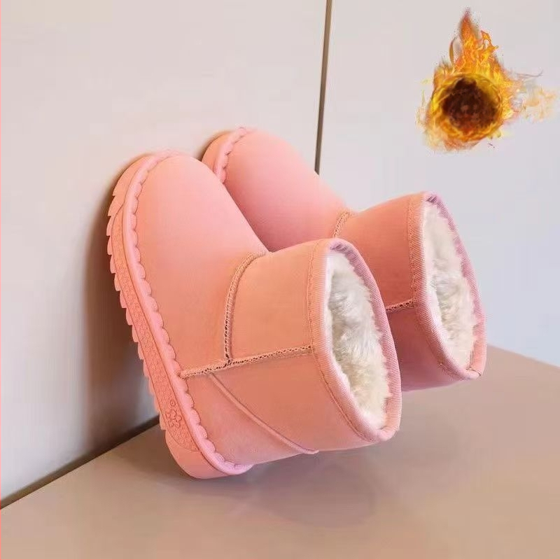 Gyerekek téli hócsizmája, uniszex, plüss bélés, csúszásmentes talp, felső része szintetikus bőr, hidegálló