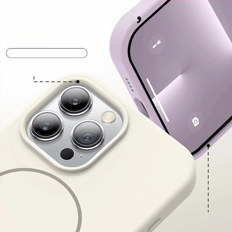 Folyékony szilikon tok iPhone 11–14 sorozathoz mágneses rögzítéssel, ütésálló, hőelvezetés, ujjnyom-mentes, spray felület