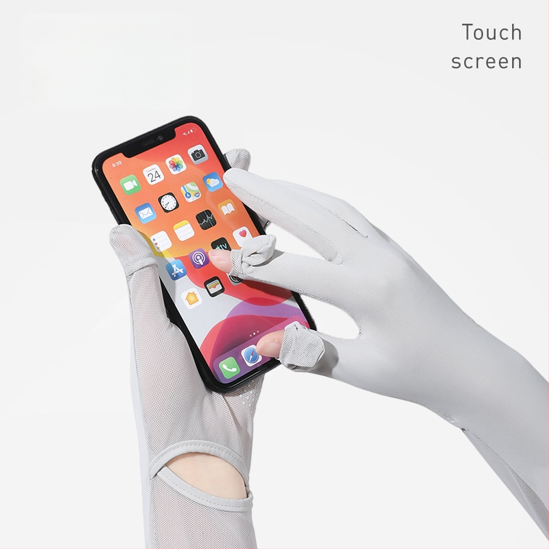 Найлонови ръкавели за слънцезащита за жени, дишащи и ледено охлаждащи, свободни, UV-защита, антихлъзгащи, съвместими със сензорен екран, за шофиране на открито