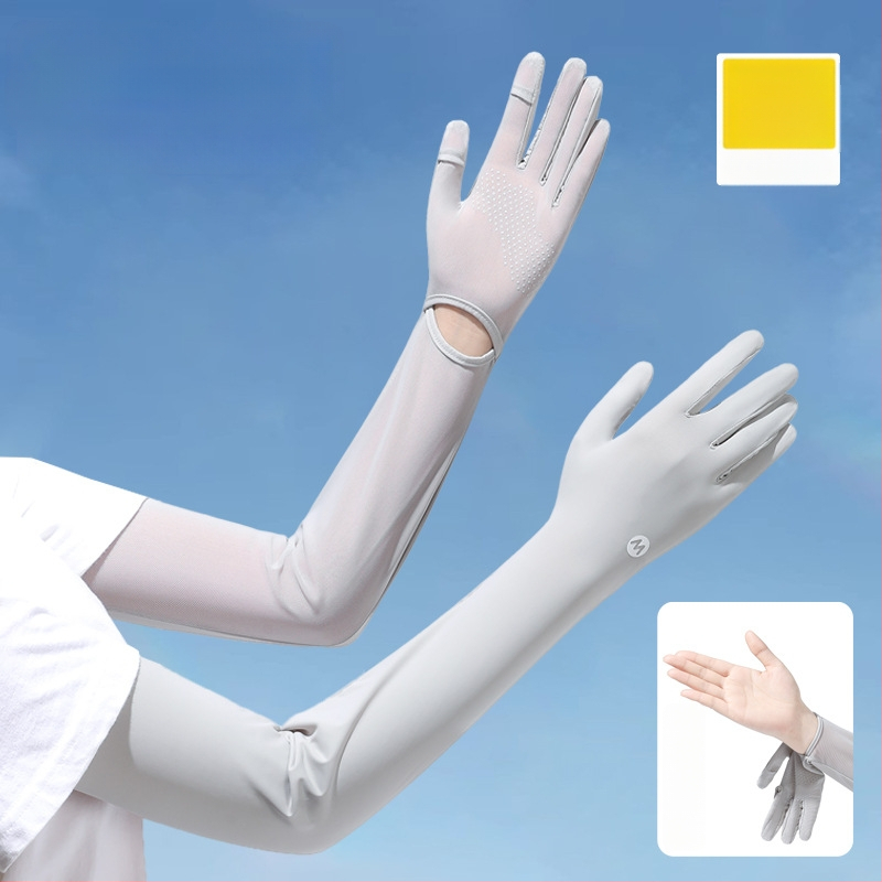 Найлонови ръкавели за слънцезащита за жени, дишащи и ледено охлаждащи, свободни, UV-защита, антихлъзгащи, съвместими със сензорен екран, за шофиране на открито