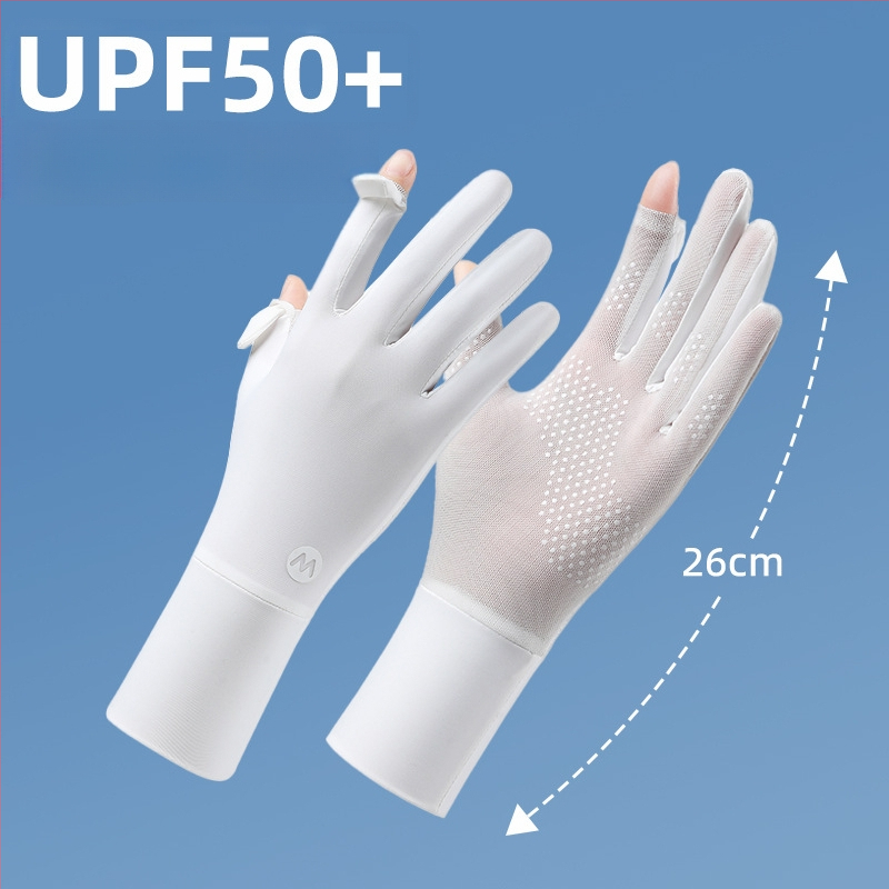 Найлонови ръкавели за слънцезащита за жени, дишащи и ледено охлаждащи, свободни, UV-защита, антихлъзгащи, съвместими със сензорен екран, за шофиране на открито