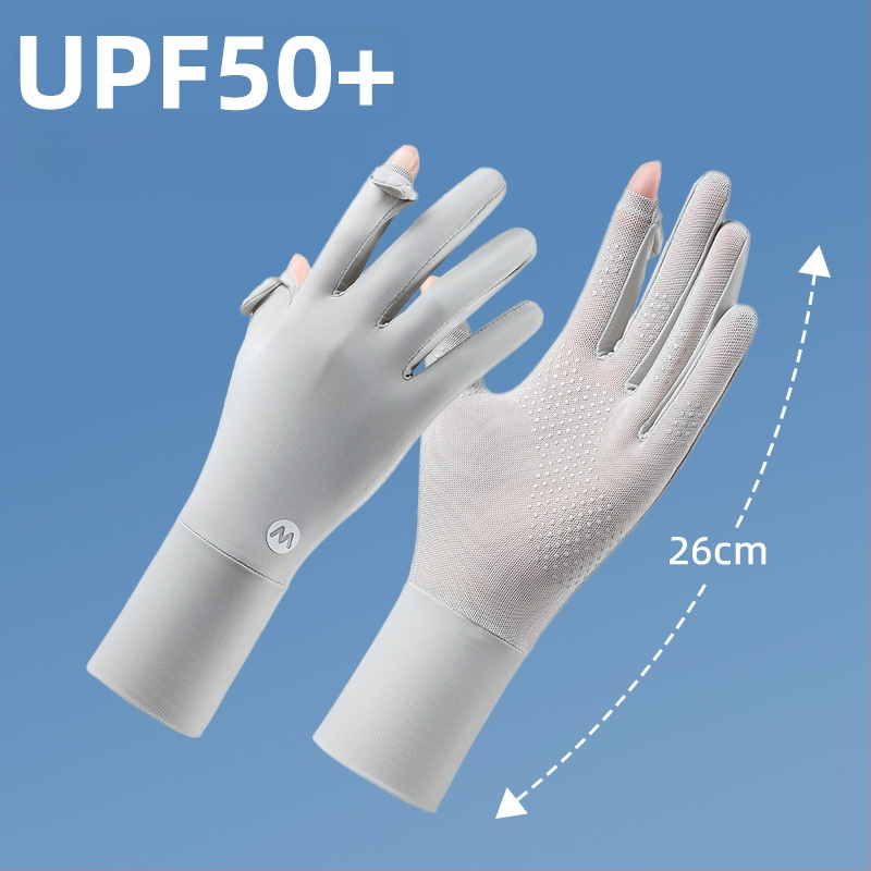 Найлонови ръкавели за слънцезащита за жени, дишащи и ледено охлаждащи, свободни, UV-защита, антихлъзгащи, съвместими със сензорен екран, за шофиране на открито