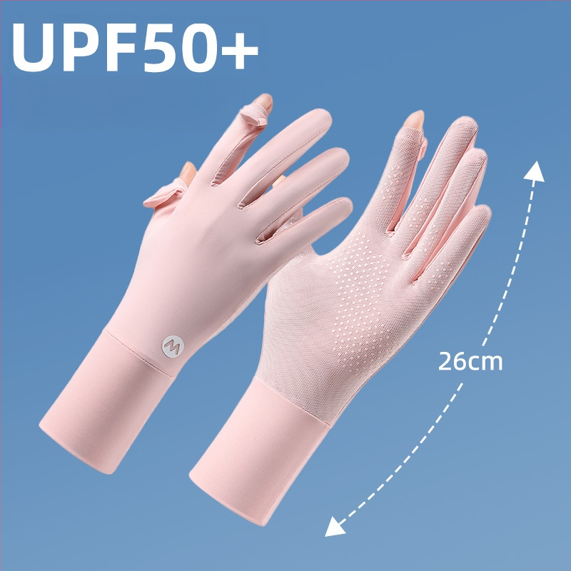 Найлонови ръкавели за слънцезащита за жени, дишащи и ледено охлаждащи, свободни, UV-защита, антихлъзгащи, съвместими със сензорен екран, за шофиране на открито