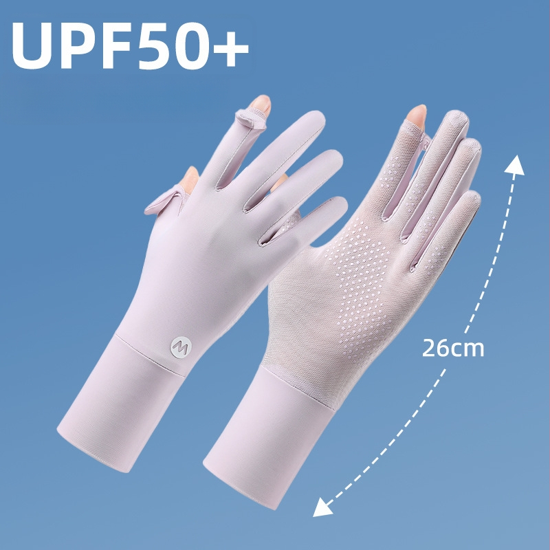 Найлонови ръкавели за слънцезащита за жени, дишащи и ледено охлаждащи, свободни, UV-защита, антихлъзгащи, съвместими със сензорен екран, за шофиране на открито